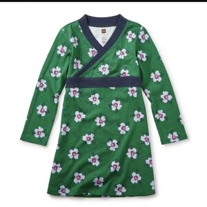 TEA COLLECTION Kelingrove Dress 7 Green Floral Kimono St Patrick's Floral Frock